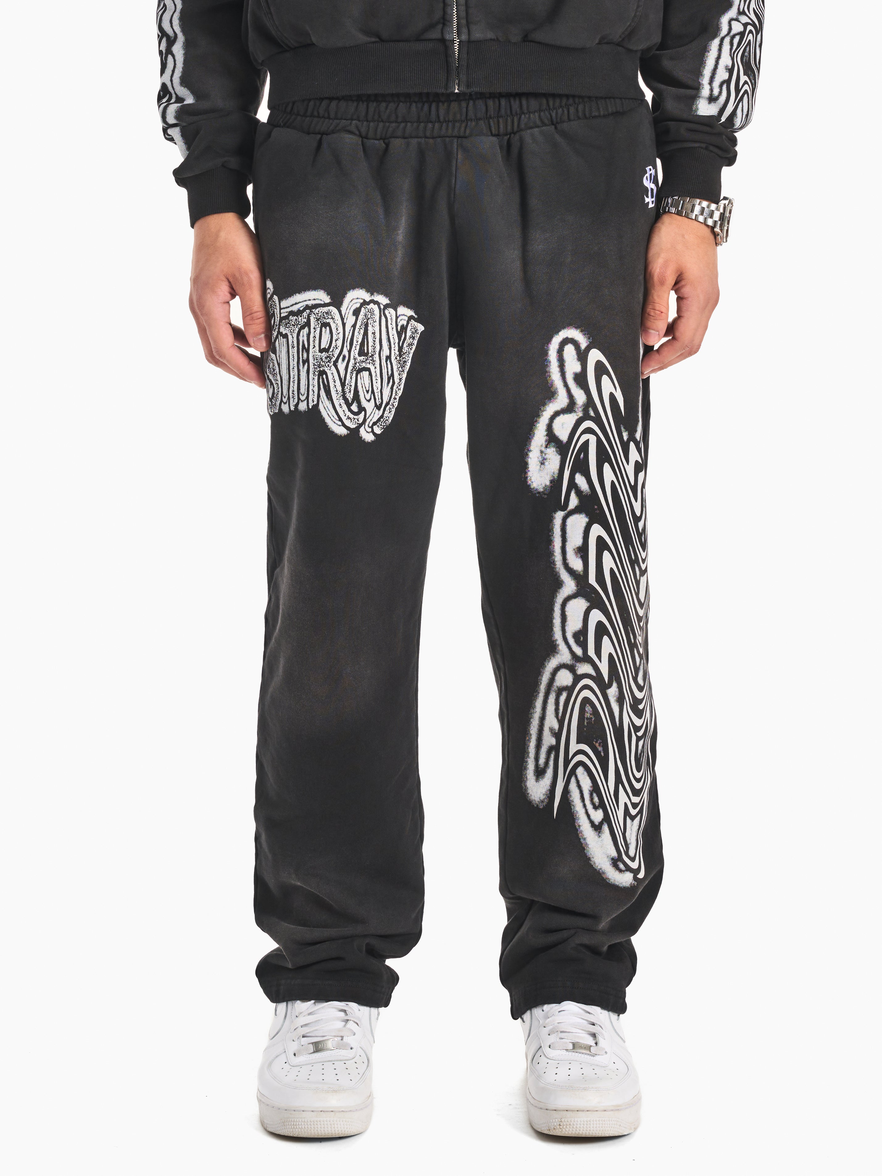 Jet black stray sweatpants