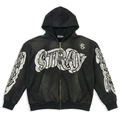 Jet black stray zip hoodie